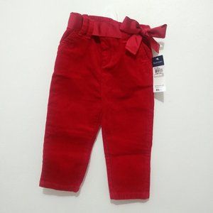 Ralph Lauren Girls Red Corduroy Pants